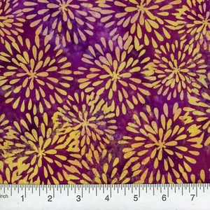 QUILTER'S BATIK 45-inch Fabric by the yard Cotton Purple and Tan # 522 - Picture 1 of 1