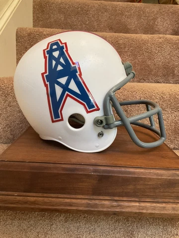 Original Vintage 1970s Wilson Football Helmet Size 7 1/4 Houston Oilers Cover