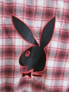 NWT Playboy by Pacsun Red/White Plaid Flannel Long Sleeve Shirt Large - Picture 1 of 6