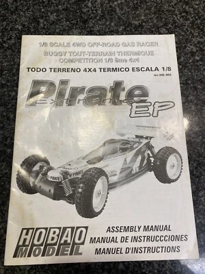 Vintage Rare OFNA HOBAO Pirate EP Extreme 1/8 Scale Nitro Rc 4wd Assembly Manual - Image 1 of 4