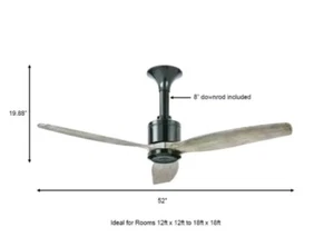 Home D. Collection Chaplin 52" Indoor Glossy Black Ceiling Fan with Remote - Picture 1 of 3