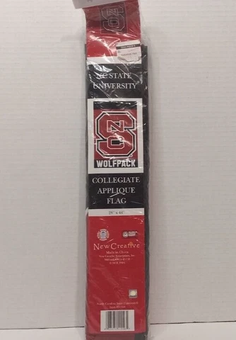 New Creative NC State Wolfpack Collegiate Applique Flag 28" x 44" Cover
