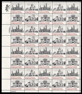 Scott #1841a (1838-41) Architecture Sheet of 40 Stamps - MNH P#39422 LL - Picture 1 of 1
