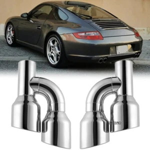 Puntas de escape dobles de 2,5" en 4" de doble pared de acero inoxidable para Porsche 911 996 - Imagen 1 de 15