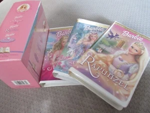 Barbie VHS Movie Lot Of 3 ~ 2001-2003 ~ Nutcracker, Rapunzel, Swan Lake & Box - Picture 1 of 1
