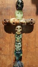 10,2"Skullis Crystal Skull Cross Art Piece