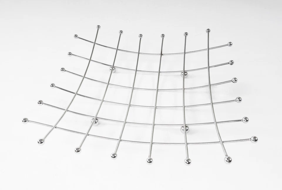 Metall Obstschale 35x35cm verchromt Obstkorb Dekoschale Brotkorb Metallschale - Bild 1 von 1