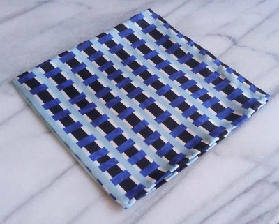 Silk Mens Pocket Square-Hand Rolled 100% Silk Striped Pocket Square - Image 1 of 4