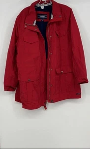 Lands' End Womens Red Waterproof Windproof Fleece Lining Jacket Size XL-18 - Picture 1 of 7