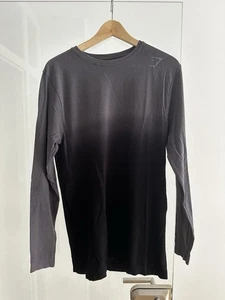 Gymshark Langarmshirt Shirt Longsleeve schwarz/grau Gr. M Herren - Bild 1 von 3