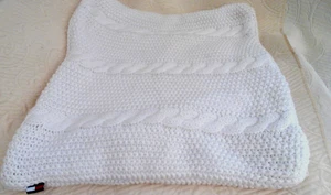 Tommy Hilfiger White Cable Knit Pillow Cover 17"X17" Lined Zip Side - Picture 1 of 4