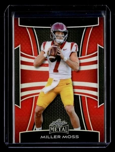 MILLER MOSS 2025 Leaf Pro Set Metal Football RED PRISMATIC #5/25 - Picture 1 of 2