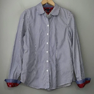 Рубашка на пуговицах Tommy Hilfiger размер M синяя в полоску Oxford Prep Classic Academia - Изображение 1 из 4