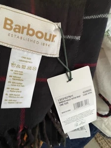 Barbour Fransen sehr feiner klassischer Tartan Karo Schal Unisex Neu mit Etikett - Bild 1 von 12