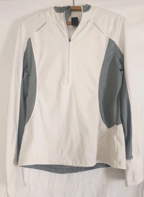 Chaqueta deportiva para mujer MPG blanca gris chaqueta para correr buena Foto 1 de 4