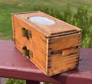 Primitive Antique Wood Hand Made 2 Chamber Window Bee Lining Box Honeycomb AAFA - Picture 1 of 13