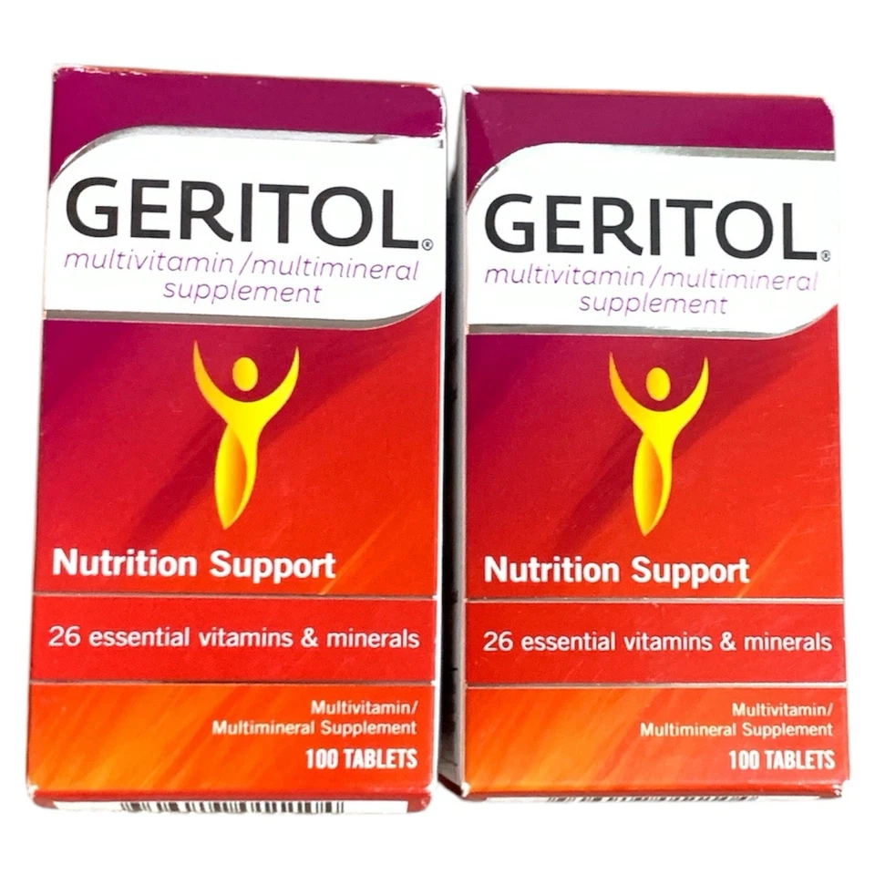 2 pacotes de suplementos multivitamínicos e minerais geritol vitaminas 100 comprimidos cada 7/27 - Imagem 1 de 2