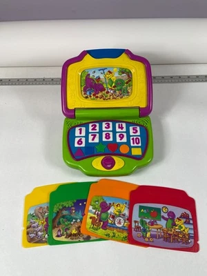Vintage Barney The Purple Dinosaur Interactive Laptop Mattel W/5 Cartridges Rare - Image 1 of 4