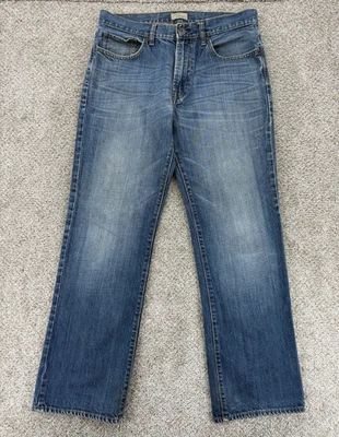 Pantalones de mezclilla GAP vintage para hombre 32x32 azul recto pierna ancha bigotes lavado medio Y2K Foto 1 de 4