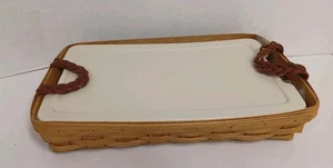 Longaberger großer rechteckiger Korb 10"x 14,5" mit Deckel Serviertablett 2008-EUC - Bild 1 von 7