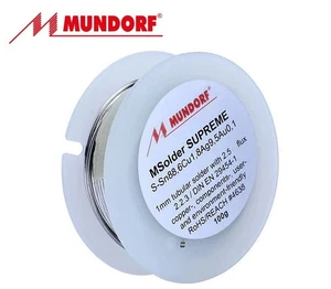 MUNDORF TIN SOLDER 100GR 0.22Lb SUPREME GOLD SOLDER SILVER - Picture 1 of 1