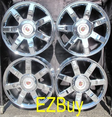 22" INCH NEW CADILLAC ESCALADE CHROME WHEELS RIMS 5309 WITH CENTER CAPS SET OF 4 - Image 1 of 4