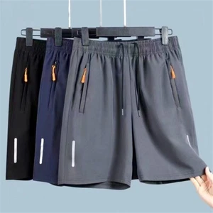 Mens Ultra-thin Casual Beach Shorts Elastic Waist Drawstring Loose Sports Pants - Picture 1 of 16