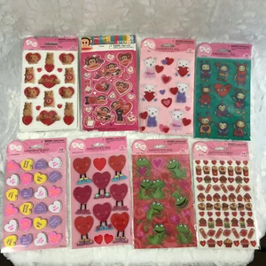 You Choose- Valentines Day Sticker Sheets Sets Hearts Love Sweatheart Bears - Picture 1 of 17