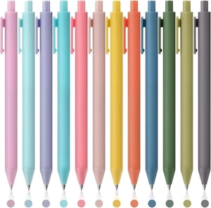 Colored Gel Pens, 12 Colors 0.5Mm Fine Point Smooth Writing Pens, Quick Dry Colo - Picture 1 of 12