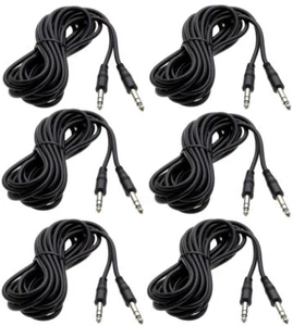 6x 15Ft 1/4" Stereo TRS Male to Male Guitar Mixer Instrument Cable 15'Foot Lot - Picture 1 of 1