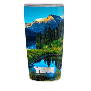 Skin Decal for Yeti 20 oz Rambler Tumbler Cup / Mountain Lake - Picture 1 of 1