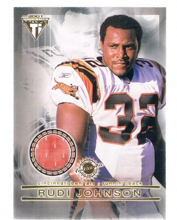 2001 Pacific Titanium Double Sided Jerseys #13 Rudi Johnson/James Jackson NM-MT  - Image 1 of 1