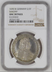 Rare in UNC! 1690 Germany SAXONY GEORGE III  Silver Coin 2/3 Thaler Gulden NGC