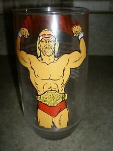 Hulk Hogan 1985 WWF HULKAMANIA Drinking Glass Wrestling Excellent Condition