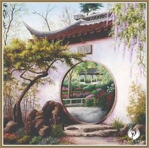 Jardín Japonés 843 - Gráfico Contado Patrón de Puntada de Cruz Contado Agujas - Imagen 1 de 5