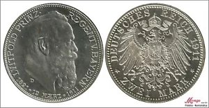 Baviera 2 Marcos 1911D/ Regente Luitpold / 11,11 gr. plata PROOF - Picture 1 of 1