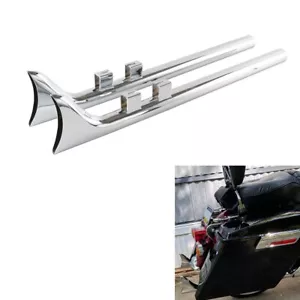 33”Fishtail Exhaust Pipe Slip Ons for Harley Touring 95-16 Road King, Road Glide - Bild 1 von 8