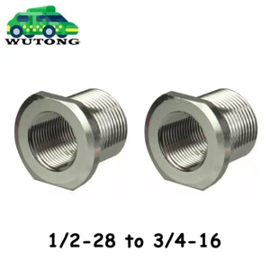 2 Pack Stainless Steel Premium Thread Adapter Convert 1/2x28 to 3/4x16 - Picture 1 of 6
