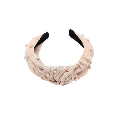 Beige Pearls Knot Headband - Image 1 of 2
