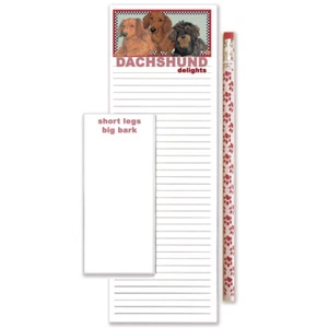 Dachshund To Do List Magnetic Shopping Pad Notepad & Pencil Gift Set - Picture 1 of 1