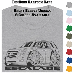 Camiseta DigiRods Cadillac Escalade Luxury SUV Contorno Negro Dibujos Animados Colores Coche - Imagen 1 de 14