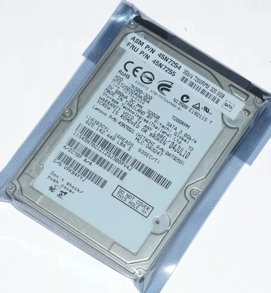Hitachi HTS725032A9A364 320GB 7200RPM SATA 3Gb/s 2.5in Laptop hard disk - Image 1 of 3