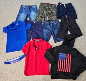 BOYS SIZE 8 AND 10 SHORTS & POLO SHIRT HOODIE LOT LEVIS US POLO ASSN GYMBOREE 
