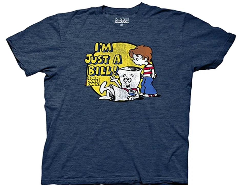 Ripple Junction Schoolhouse Rock Adult I'm Just a Bill Circle T-Shirt NEW - Image 1 of 1