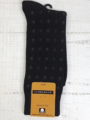 Calcetines de vestir Florsheim punta lisa negros geométricos diamantes para hombre talla 10-13 Foto 1 de 2