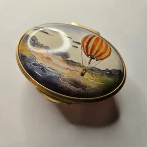 Staffordshire English Enamels Old Hall Hot Air Ballon Trinket Box - Bild 1 von 4