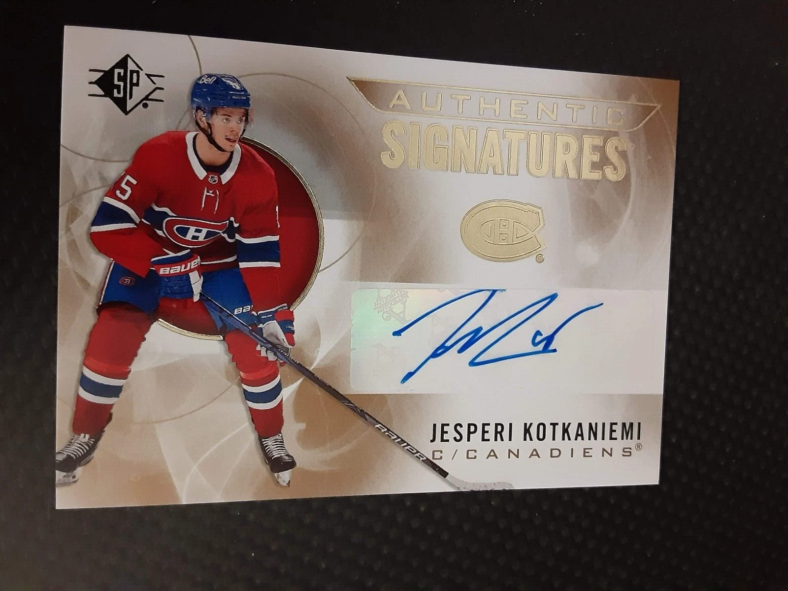2020-21 SP Hockey AUTHENTIC SIGNATURES Insert Card # AS-JK JESPERI KOTKANIEMI