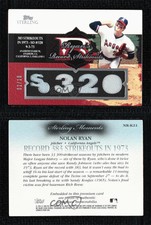 2006 Topps Sterling Sterling Moments Relics /10 Nolan Ryan #NR-K21 HOF
