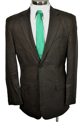 $396 Abrigo Deportivo Joseph & Feiss Para Hombre Marrón Espiga Cuadros Lana 41L Foto 1 de 4