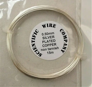 Basteldraht 0,5 mm VERSILBERT Kupfer rund x 15 m, nicht anlaufend - Bild 1 von 1
